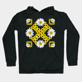 daisies sunflower pattern blooms blossom floral blooming daisy Hoodie